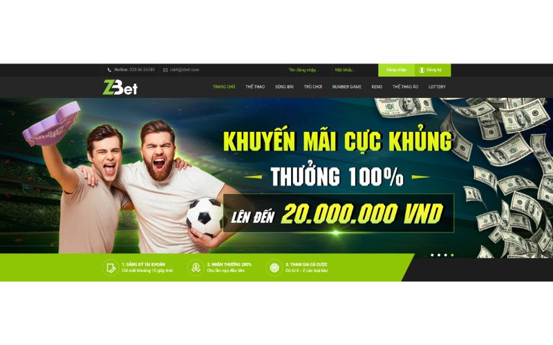 Khuyến mãi Zbet - Thưởng 100% cho lần nạp tiền đầu tiên